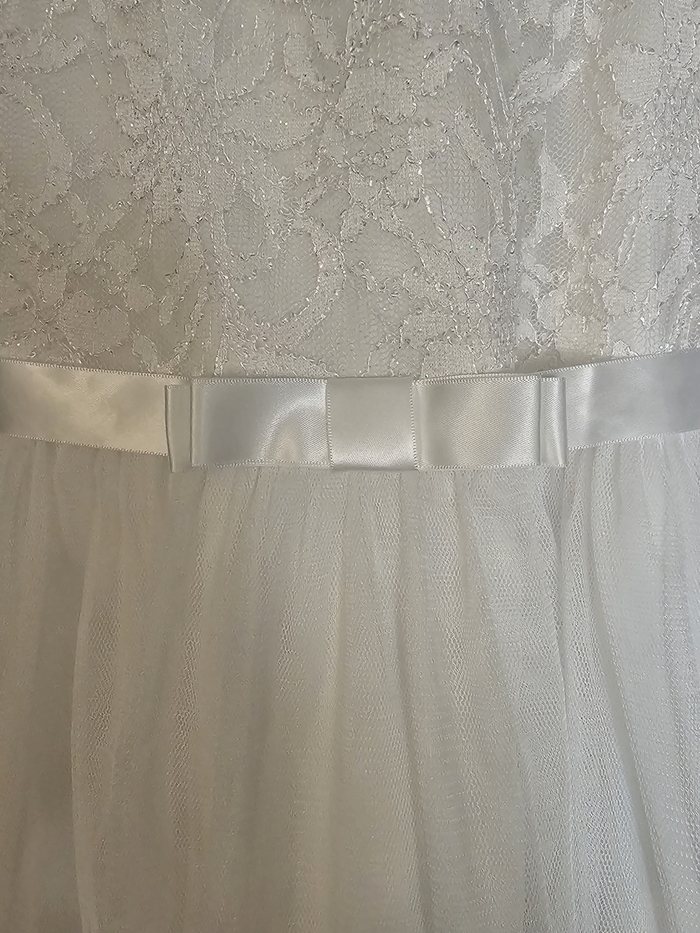 Rare Editions White Lace & Tulle Girls Formal Dress - Picture 3 of 14